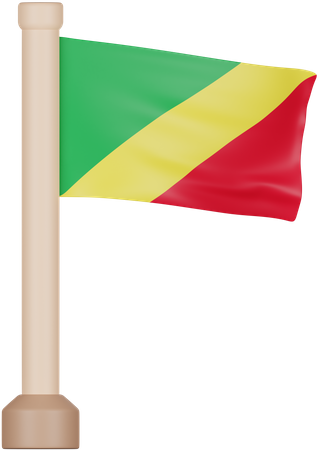 Republic of the Congo Flag  3D Icon