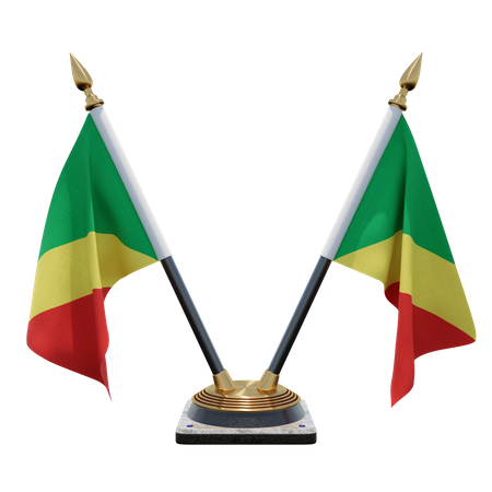 Soporte de bandera de escritorio doble república del congo  3D Flag