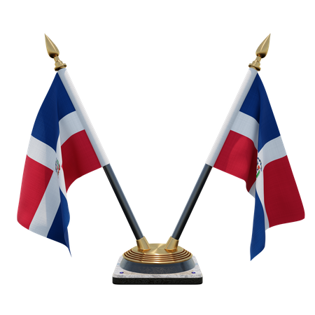 Soporte para bandera de escritorio doble (V) de República Dominicana  3D Icon