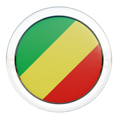 Runde Flagge der Republik Kongo  3D Icon