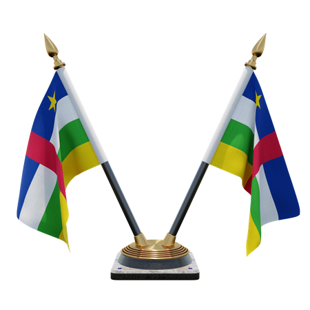 Support de drapeau de bureau double (V) République centrafricaine  3D Icon