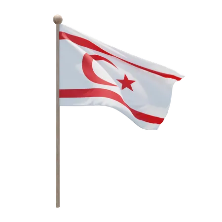 Mât de drapeau de la République turque de Chypre du Nord  3D Flag