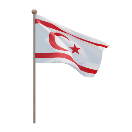 Mât de drapeau de la République turque de Chypre du Nord  3D Icon