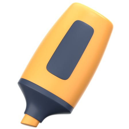 Resaltador amarillo  3D Icon