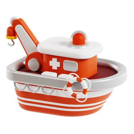 Rescue Boat  3D Icon