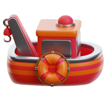 Rescue Boat  3D Icon