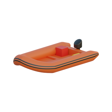 Rescue Boat  3D Illustration