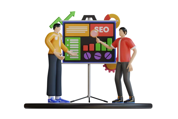 Research On Seo Strategy  3D Illustration