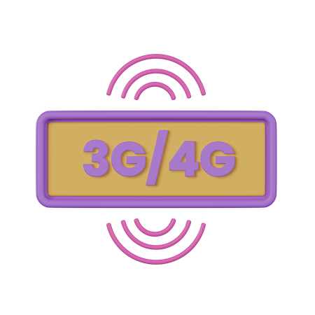 Réseau 3G et 4G  3D Icon