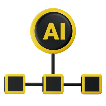 Réseau IA  3D Icon