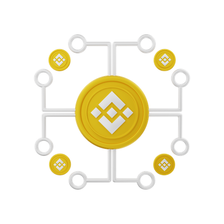 Réseau Binance  3D Illustration