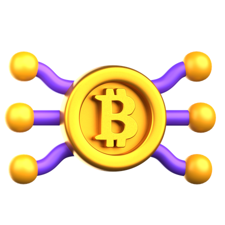 Réseau Bitcoin  3D Icon