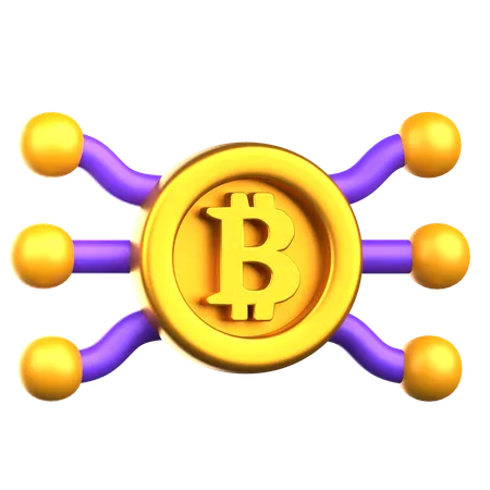 Réseau Bitcoin  3D Icon