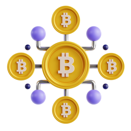 Réseau Bitcoin  3D Icon