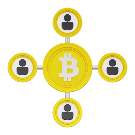 Réseau Bitcoin  3D Icon