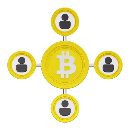 Réseau Bitcoin  3D Icon