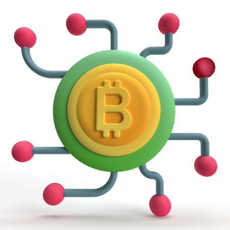 Réseau Bitcoin  3D Icon