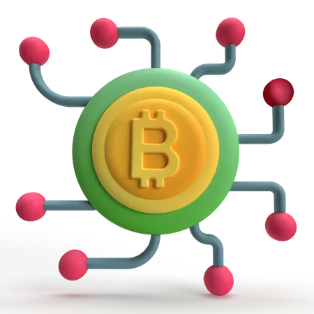 Réseau Bitcoin  3D Icon