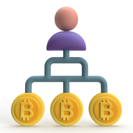 Réseau Bitcoin  3D Icon