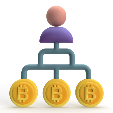 Réseau Bitcoin  3D Icon