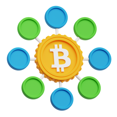 Réseau Bitcoin  3D Icon