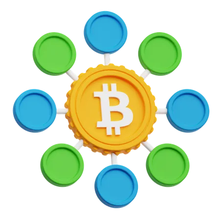 Réseau Bitcoin  3D Icon