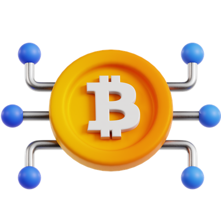 Réseau Bitcoin  3D Icon