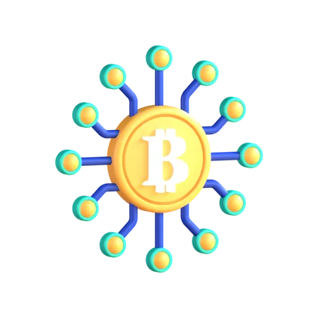 Réseau Bitcoin  3D Icon