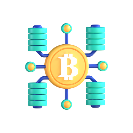 Réseau Bitcoin  3D Icon