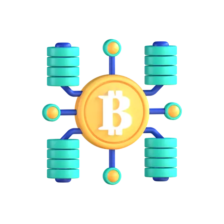 Réseau Bitcoin  3D Icon