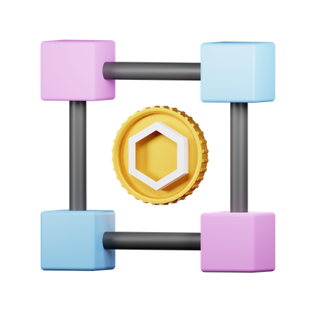 Réseau Bitcoin  3D Icon