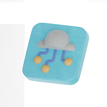 Réseau cloud  3D Icon