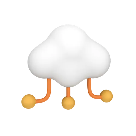 Réseau cloud  3D Icon