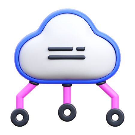 Réseau cloud  3D Icon