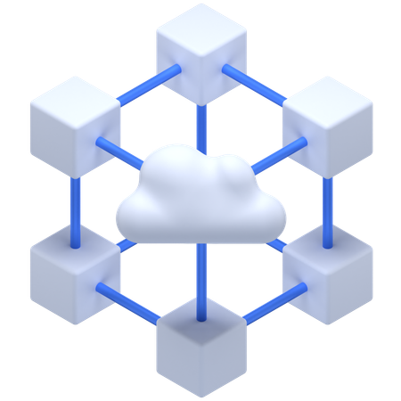 Réseau cloud  3D Icon