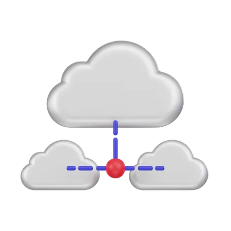 Réseau cloud  3D Icon