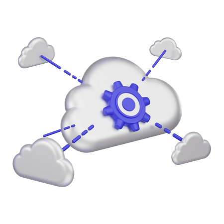 Réseau cloud  3D Icon