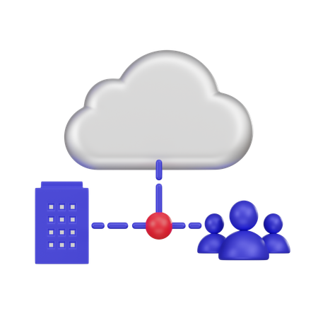 Réseau cloud  3D Icon