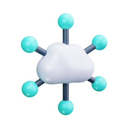 Réseau cloud  3D Icon