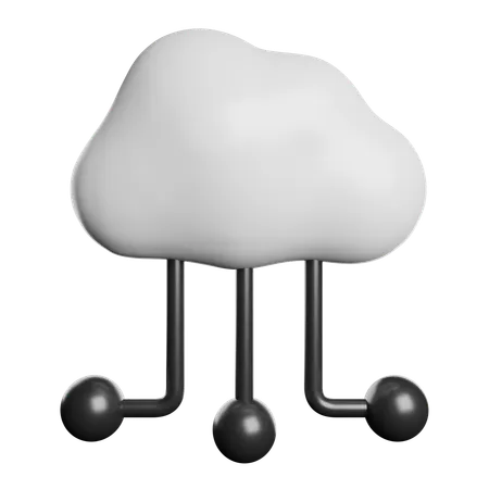 Réseau cloud  3D Icon