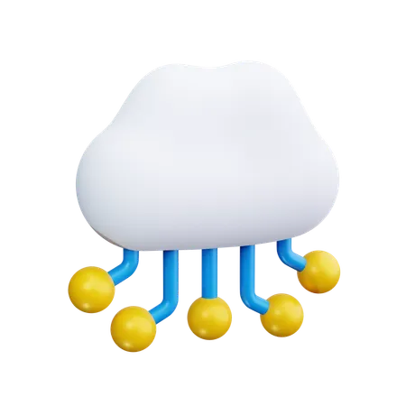 Réseau cloud  3D Icon