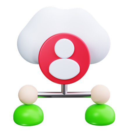 Réseau cloud  3D Icon