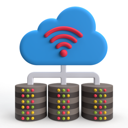 Réseau cloud  3D Icon