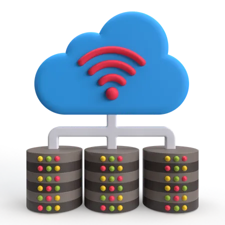 Réseau cloud  3D Icon