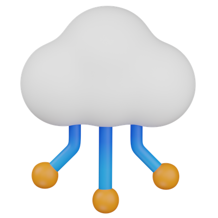 Réseau cloud  3D Icon