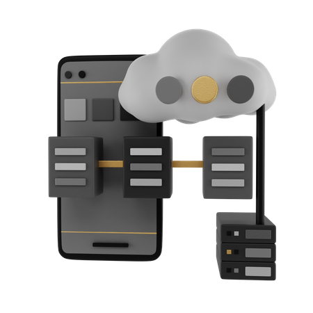 Réseau cloud  3D Icon