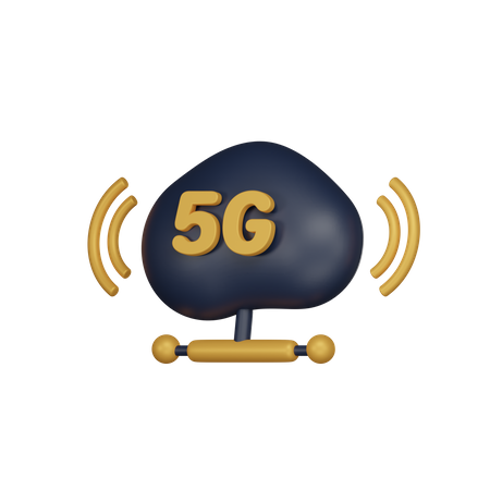 Réseau cloud 5G  3D Icon