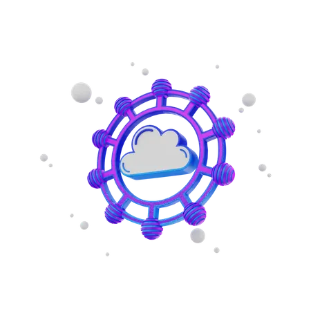 Réseau cloud  3D Illustration