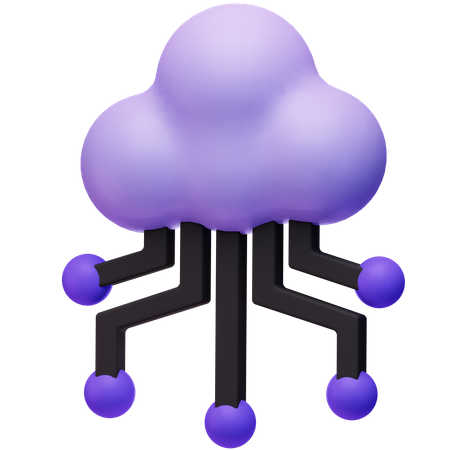 Réseau cloud  3D Icon