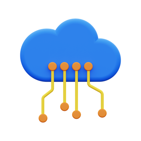 Réseau cloud  3D Icon